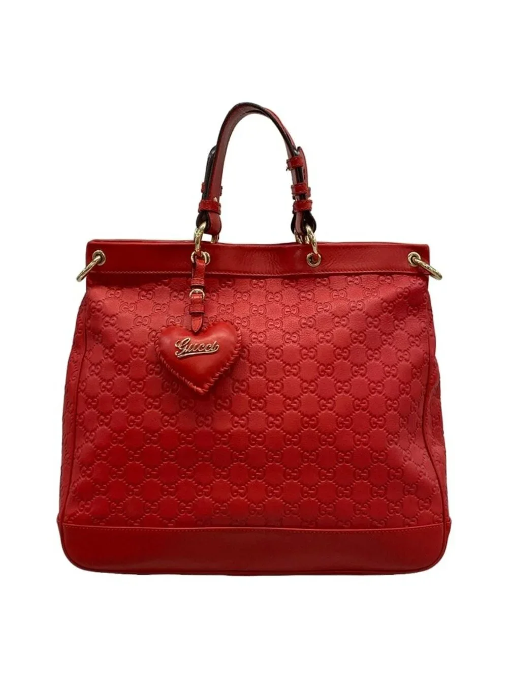 Gucci Tote Valentine Red Leather